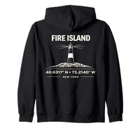Fire Island Lighthouse New York Coordinate Design Felpa con Cappuccio