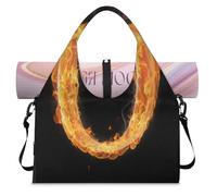 Fire Letter O Borsone sportivo con scomparto per scarpe modello O Weekend Pernottamento Tote Cabin Bagaglio per Palestra Yoga Viaggio, Colore, L, Borsone da viaggio
