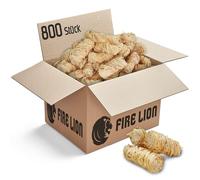 FIRE LION - ca. 800 pezzi - Lana accendifuoco ecologica per caminetti, stufe, camino, barbecue - Sicuro rapida accendiboschi, Accendino, lana per stufe, lana di legno, accendifuoco (800 pezzi)