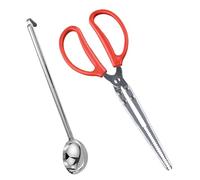 Fire Log Grabber - pinze di tronchi dritti in acciaio inossidabile, pala di carbone a manico a manico lungo | Fire Claw L0G Grabber | Per cucinare cucine barbecue per pizzerie da pizzeria da servizio