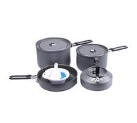 Fire-Maple 12 PCS Pentole Set da Campeggio Utensili da Cucina Outdoor Pentola Bollitore Padella per Picnic Campeggio e Escursione 3-4 Persone (feast4-nero)