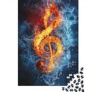 Fire Music Note 1000 Piece Jigsaw Puzzle for Adults Paper Material Brain Game Musical Paper Puzzle Home Decor Gift 38x26cm/1000pcs