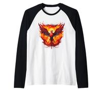 Fire Phoenix Bird Rejuvenation Reborn Mitico Bird Phoenix Maglia con Maniche Raglan