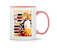 Fire Pillar Rengoku Tazza da Tè da Caffè in Ceramica Classica Magica Bianca Nera Rosa 330ml