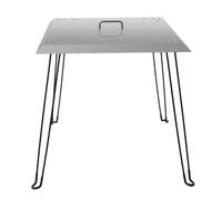 Fire Pit Burner Cover Square in acciaio inox, copertura per focolare da 24 x 24 pollici, con gambe pieghevoli e maniglia per il trasporto, robusta protezione dal calore per focolare all'aperto