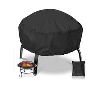 Fire Pit Cover Heavy Duty Windproof Waterproof Patio Round Fire Pit Cover for Outdoor Fire Pit New Black122x46cm