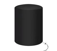 Fire Pit Cover - Outdoor Round Grill With Drawstring, Snug Fit Oxford Fabric 210D 420D, Waterproof Dustproof Leaf Protection | Black Heavy Duty For Garden Backyard Patio Camping Bonfire