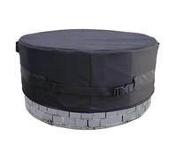 Fire Pit Cover Outdoor - Round Waterproof Protector 129.5x20.3cm, Oxford Cloth Guard, Chimney Fireplace Shield | Backyard Garden Yard Farm Weather Protection Winter Summer Rain Storage Homeowners Pres