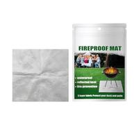 Fire Pit Mat, Heat Shield Pad, Fireproof Ground Protector, 100 x 100 cm Reusable Grill Base Layer, Reflective Barrier, for Backyard, Grass, Patio Use Outdoor Challenges