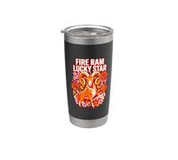 Fire Ram Lucky Star Il Simbolo Zodiaco Capodanno Cinese Bicchiere termico in acciaio inox doppia parete
