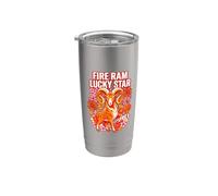 Fire Ram Lucky Star Il Simbolo Zodiaco Capodanno Cinese Bicchiere termico in acciaio inox doppia parete