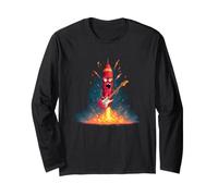 Fire Rocket con Chitarra elettrica per Gli Amanti dello Spazio Rock Maglia a Manica