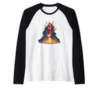 Fire Rocket con Chitarra elettrica per Gli Amanti dello Spazio Rock Maglia con Maniche Raglan