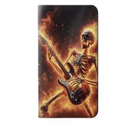 Fire Skeleton Playing Guitar Flip Case Cover Custodia per iPhone Air