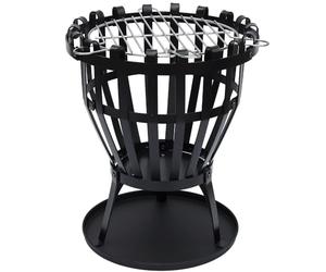 Fire Vida Braciere in Acciaio da Giardino Stufa da Giardino Bruciatore a Fuoco Cestello per Barbecue Nero, Grande