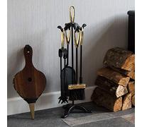 Fire Vida Buxton Companion Set, Metallo, Nero/Ottone, 5 Pezzi