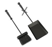 Fire Vida Set Pala e Spazzole per Focolare, Metallo, Nero