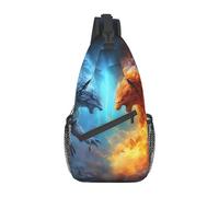 Fire Vs Ice Art Borsa a tracolla leggera borsa a tracolla zaino sportivo per donne e uomini, nero, taglia unica, Come nella foto, Taglia unica, Zaino da escursionismo