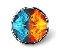 Fire Vs Ice Art Spille personalizzate per zaini Spilla da bavero alla moda per abiti Spille per cappello carino per donne uomini divertente borsa distintivo pin cool spille vintage per matrimonio