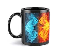 Fire Vs Ice Art - Tazza da caffè grande con manico, stile unico per qualsiasi cucina, personalizzabile, divertente, ideale per tè, cioccolata calda, per uomini e donne, ufficio