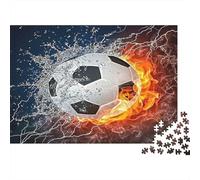 Fire Water Soccer 1000 Piece Puzzle for Adults: Fire Water Soccer Ball Fun And Challenging Family Game & Great Gift Idea 52x38cm/1000pcs