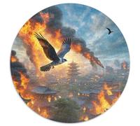 Fire-Winged Falcon Soaring 1000 Pezzi Jigsaw Puzzle Adulti Art Round Jigsaw Puzzle Creativo Per Bambini Decompressione E Regalo Per Adulti E Bambini Da 14 Anni E Più Stampa Di Alta Qualità 1000pcs (67