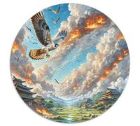 Fire-Winged Falcon Soaring 1000 Pezzi Puzzle Grande Adulti Art Round Jigsaw Puzzle Creativo Per Regalo Famiglia Per Adulti E Bambini Da 14 Anni E Più Stampa Di Alta Qualità 1000pcs (67.5x67.5cm)