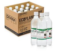 BIOETANOLO ECOFLAME 1LT x 12PZ COMBUSTIBILE ECOLOGICO PER BIOCAMINI CAMINETTI