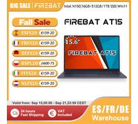 Firebat Laptop AT15 15.6 pollici Intel N150 DDR4 16GB RAM 512GB 1TB SSD 1920*1080 Notebook Windows 11 Tastierino numerico integrato retroilluminato INTEL N150 16GB+512GB