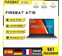 Firebat Laptop AT15 15.6 pollici Intel N150 DDR4 16GB RAM 512GB 1TB SSD 1920*1080 Notebook Windows 11 Tastierino numerico integrato retroilluminato Black