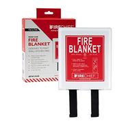 Firechief BPW1/K40 Kitemarked Budget - Coperta antincendio piccola (1 m x 1 m) con custodia in plastica bianca, adatta per l'uso in casa (cucina, ufficio, garage)