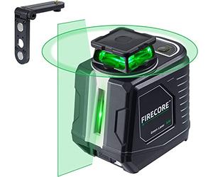 Firecore Laser a linee incrociate, laser autolivellante a 360° con linee orizzontali e verticali, laser verde per appendere immagini, con supporto magnetico, 4 batterie AA e borsa per il trasporto -