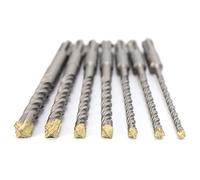 Firecore SDS PLUS di punte per calcestruzzo - Set di punte SDS - 7 pezzi, punte per muratura, quattro bordi con doppia elica, compatibili con varie marche (5, 6×2, 8×2, 10, 12 * 160 mm) -FS22407