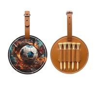 Firecracker Soccer Brown stampato golf tee storage bag - design portatile, facile da organizzare tee