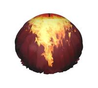 Fired Up - Cuffia da doccia con stampa a pallacanestro, doppio strato, traspirante, cinghia elastica regolabile, durevole