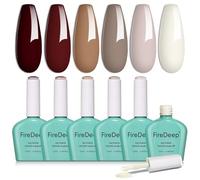 Firedeep Set di 6 colori per l'autunno, in gel per l'autunno, beige, marrone, nude, cioccolato, senza soak off, salone, per la casa, regalo fai da te