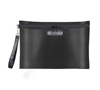 FIREDOG Borsa per documenti ignifuga, con serratura, impermeabile, ignifuga, per documenti A4, file, contanti e oggetti di valore (nero, 35,6 x 25,4 cm)