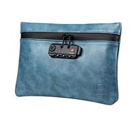 FIREDOG Sacchetti a prova di odore Ecopelle con serratura a combinazione, contenitore per custodia 6x9 per stoccaggio, Blu, Moderno