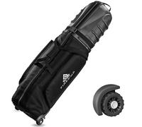 FiredUp - Borsa da viaggio da golf per compagnie aeree, resistente all'acqua, 1680D, custodia rigida da golf con ruote, cinghia interna, maniglia e cerniera robusta, custodia rigida pieghevole per