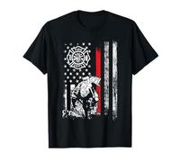 Firefighter American Flag Thin Red Line Cool Fireman Patriot Maglietta