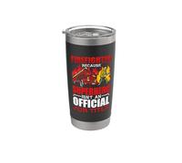 Firefighter Because Superhero Job Title Fireman Firefighters Bicchiere termico in acciaio inox doppia parete