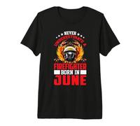 Firefighter Born in June Birthday Fireman Firefighters Lover Maglietta Premium