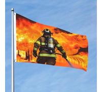Firefighter Fireman Flame Flag 2x3 Ft Double Sided No Fade Welcome Garden Flag Yard Flag With Brass Outdoor Banner Decor Per Cortile Portico Prato Decor