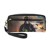 Firefighter Fireman Flame Print Pencil Case Makeup Bag per accessori cosmetici cancelleria articoli da toeletta compagno di viaggio