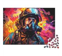 Firefighter in GasMask 1000 Pezzi Cartone Spesso Puzzle Classico Coppia Partner Allenamento Del Cervello Decorazione Murale Idea Regalo 38x26cm/1000pcs