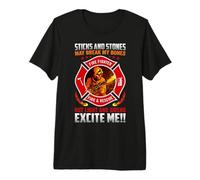 Firefighter Lights And Sirens Excite Me Fire Truck Driver Maglietta Premium