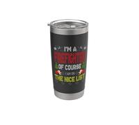 Firefighter Of Course On The Nice List Ugly Christmas Bicchiere termico in acciaio inox doppia parete
