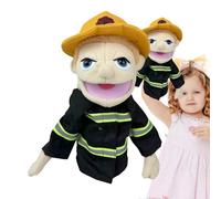 Firefighter Puppet - Soft Cook, Farmer, , Detective, Doctor Stuffed Toy | Educational Puppets for Kids, Role Play Toys for Performance, Storytelling Teaching Tool