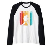 Firefighter Retro Thin Red Line American Fireman Gift Maglia con Maniche Raglan