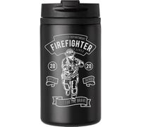 Firefighter Save People Lives Coffee Cup Tazza da viaggio per bevande calde e fredde Tazza termica a doppia parete con coperchio a tenuta stagna nera